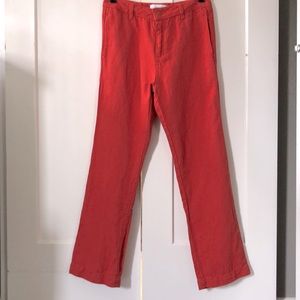 Rust red cropped straight leg pants